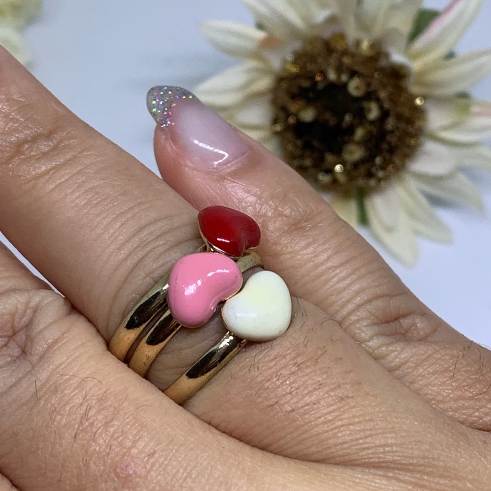 Stackable Ceramic Heart Fashion Rings -[JW-115] - Picture 5 of 7